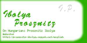 ibolya prosznitz business card